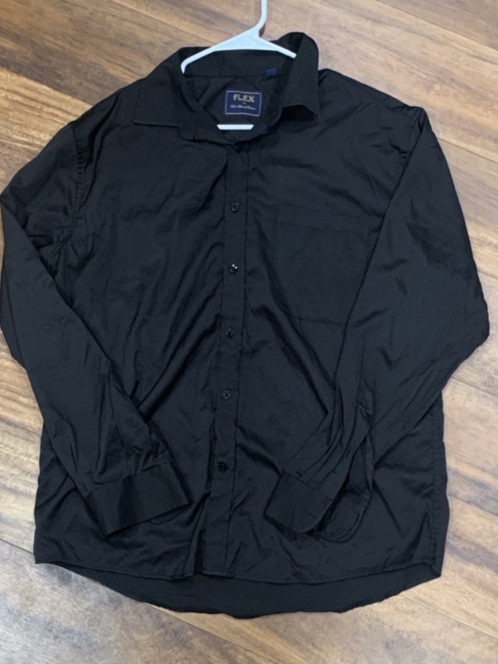 Flex Men's Luxury Collection Black Long Sleeve Dress Shirt Size L SKU 030